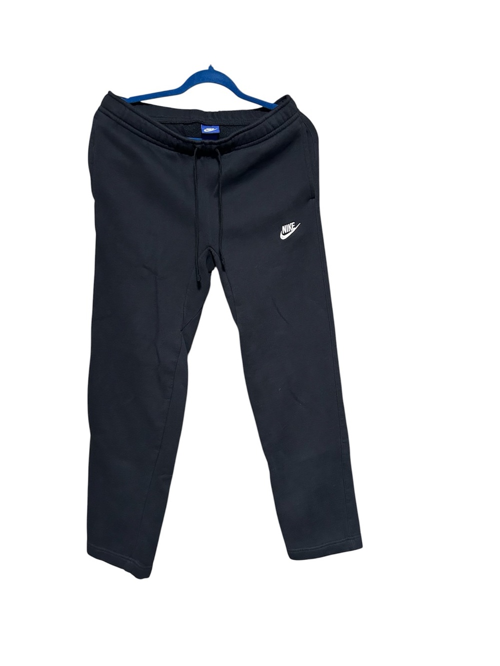 Nike Black Fleece Sweatpants Joggers with Drawstring Size M – Cotton Blend